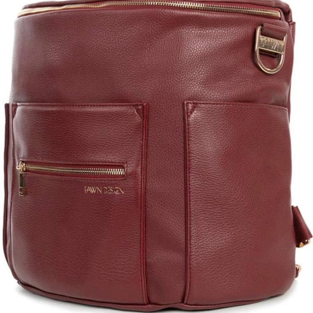 NWT Fawn Design Bag in red wine color with Structured Design and Brass Hardware